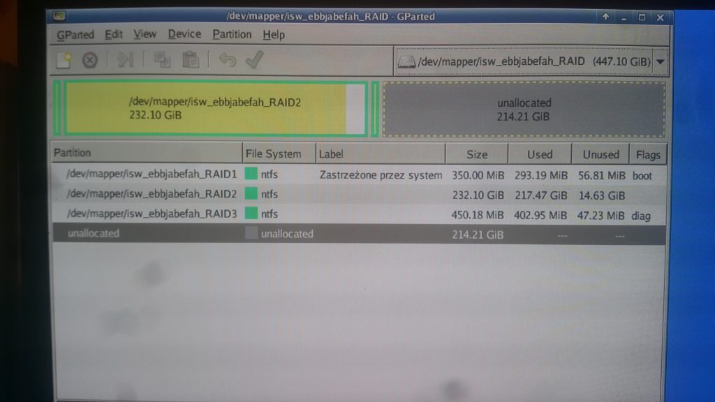 gparted zmiana rozmiaru